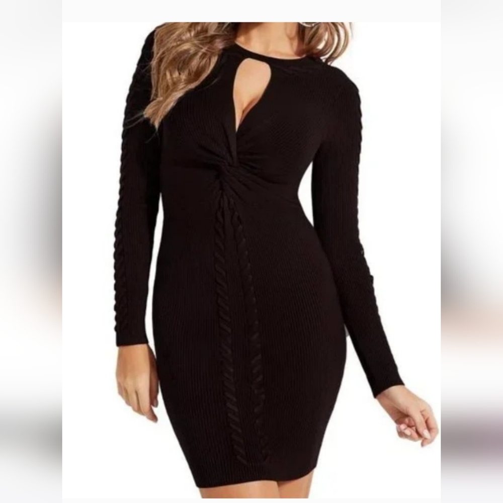 Guess LS twisted slit Ramel sweater dress
